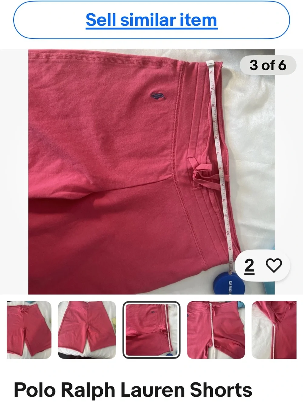 Ralph Lauren Coral Pink Polo Embroidered Shorts girls Medium Size 10-12.